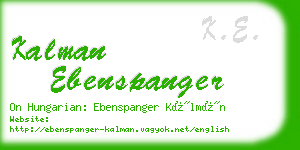 kalman ebenspanger business card